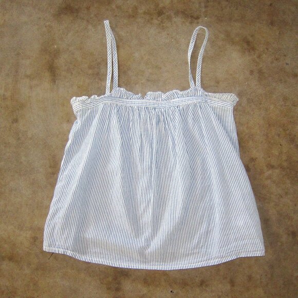 Madewell Tops - Madewell Blue & White stripe ruffel tank